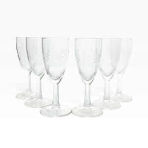 1950s Vintage Mid-century Javit “Rain” 6 Whiskey Sour Cocktail Liquor Glasses 6”